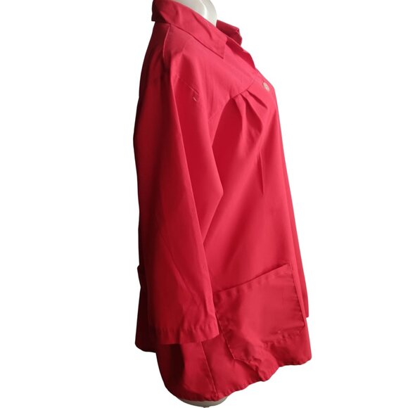 42 XL Vintage 70's Shirt Jacket Gas Station "Gasn Shop" Uniform Belted Patched - Picture 6 of 6